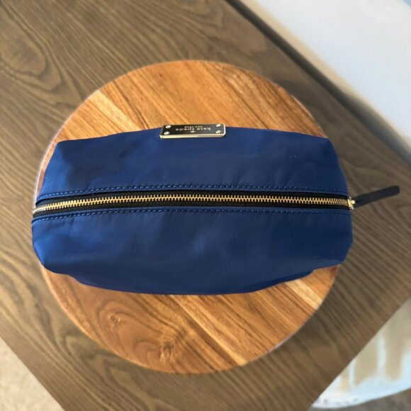Kate Spade New York Navy Nylon Cosmetic Pouch - Travel Makeup Bag - Picture 4 of 12